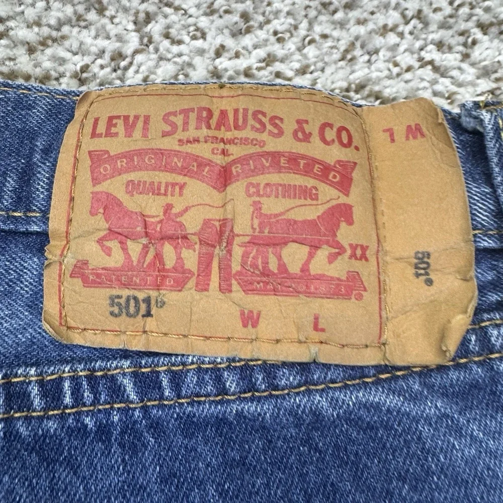Levi's 501 Jeans Men's 54x29‎ Blue Med Wash Classic Straight Button Fly Big Tall